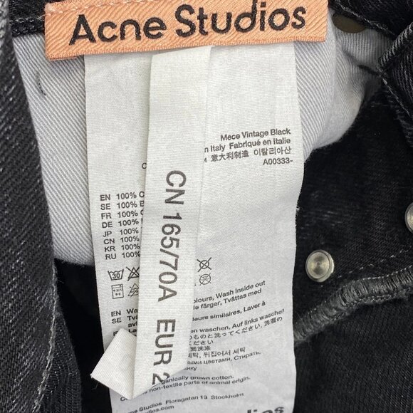 NEW ACNE STUDIOS Women’s Mece Vintage High Waist Tapered  Jeans Black Size 28x30 - Picture 5 of 11